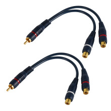 BTFO 2pcs RCA Splitter 1 Male 2 Female, 0.72ft RCA