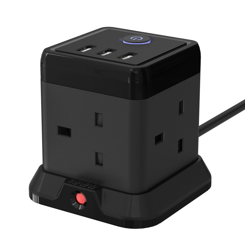 Cube Extension Lead With 3 Usb Slots 13A 3250W Hul 76784347
