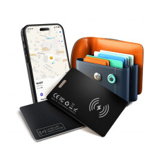 Apple MFi Certified Airtag Wallet Tracker Card 1.5mm Slim 1 Pack - Rechargeable Smart Tracking Card IP68, Works With Apple Find My, Bluetooth Item Lo