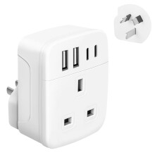 UK to Australia Plug Adapter,SHUOMAO UK to Australia China Travel Adaptor with 4 USB(2 USB C),UK to AUS NZ Converter Plug for Australian,Chinese,New