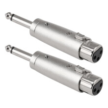 QTMMC 2 Pack Jack to XLR Female Adapter 1/4 Inch 6