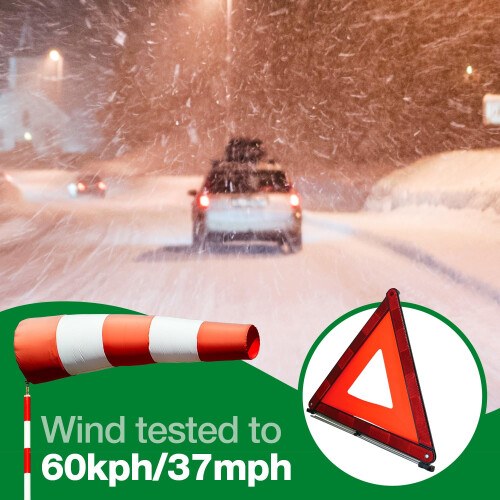 Safety First Aid Group Q4232 Safety Warning Triangle for Roadside Breakdowns Foldable Wind Tested with Case 1