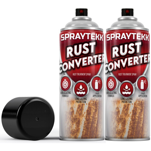 SPRAYTEKK Rust Converter Spray | 400ml | Epoxy-Based Neutralizer & Corrosion Inhibitor | Transforms Rust into a Stable, Protective Surface | Ideal fo