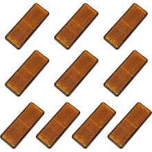 Yinaolan 10 Pack Yellow Self Adhesive Rectangular Reflectors, ADR Approval Road Safety Stick-on Rear Reflectors for Trailer Caravan Truck Lorry or Ag