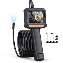 Endoscope Inspection Camera, Qimic 2.4'' IPS Screen Borescope With 8 L
