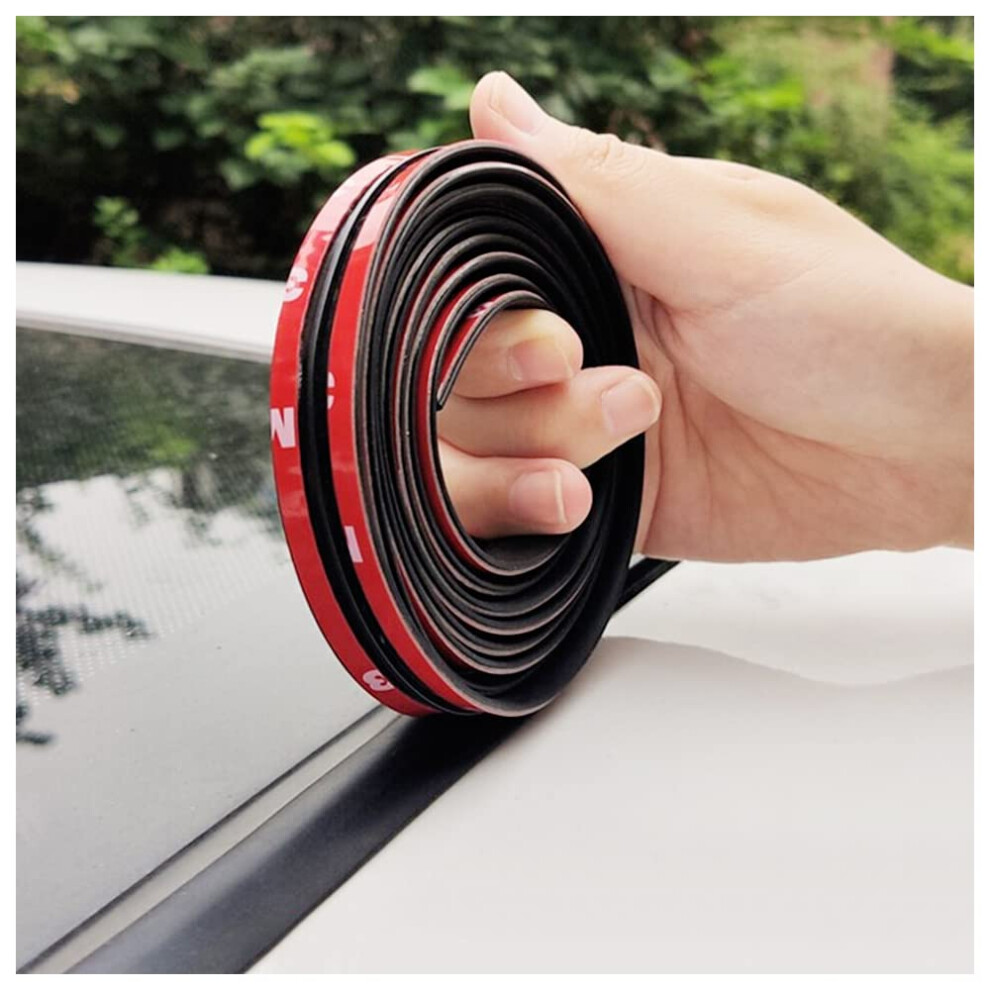 16.4Ft/5M Cuttable T-Car Sunroof Cover Seal Rubber Trim,Dust Proof&Weather Stripping For Windshield,Tailgate Adhesive Rubber Seal Strip 76045165