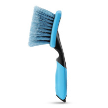 Amazon Basics Wheel Brush for Car Detailing, Safe for Cars, Lorries, Camper Vans, Ergonomic Handle, Blue