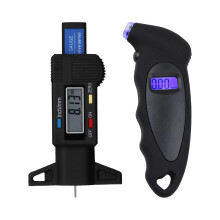 Digital Tyre Pressure Gauge 150 PSI & Tyre Tread Depth Gauge - LCD Display for Cars, Trucks, Motorbikes & Bicycles - Backlit Screen, Non-Slip Grip, 0