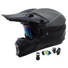 Motocross Helmet Adult, Youth Motorbike Helmet, Full-Face Off Road Motorcycle Crash Dirt Bike ATV Scooter MTB Helmet, With Goggles Gloves Balaclava (