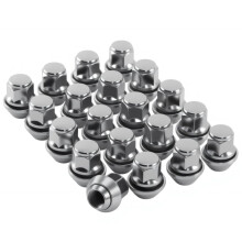 M12x1.5 Lug Nuts Chrome M12-1.50 Acorn 12x1.5 Taper Washer 19mm Hex Set of 20 for Ford Alloy Wheels Fit with Ford Escort Fiesta Focus Fusion Kuga