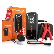 MOTOREADY Jump Starter Power Pack | 3000A Portable Car Battery Booster Jump Starter (8.0L Gas/Diesel 12V) | 50% Longer Car Jump Leads | X2 USB Quick