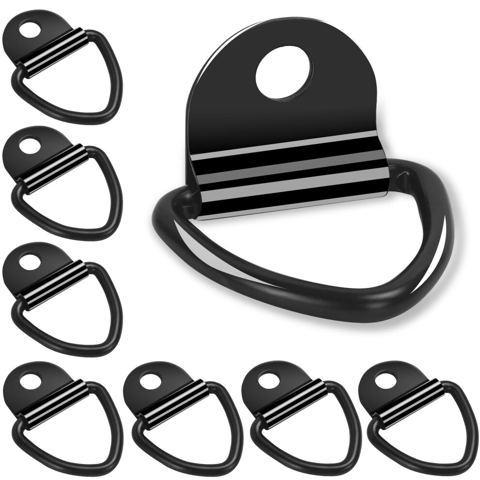 Gauato 8 Pcs Tie Down Anchor, Heavy Duty Tie Down Rings V Mounting Ring Lashing Eyelets, Steel D Ring Cargo Trailer Anchor Hook With Load 400 Kg For