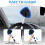 WENJION 5 Pcs Car Window Cleaner Kit, Auto Windscreen Cleaning Tool with 3 Reusable Microfiber Pads, Detachable Handle, Extendable Design, Windshield 4