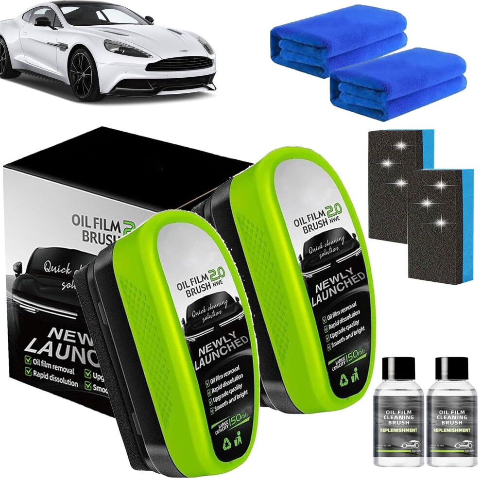Clear Vision Glass Cleaner, 2.0 Upgrade Clear Vision Windshield Cleaner, Automotive Oil Film Cleaning Brush, Oil Film Cleaning Brush For Car Window, 93385800