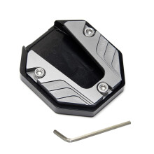 Gereiny Aluminum Alloy Motorcycle Bike Kickstand Extender Foot Side Stand Extension Foot Pad Support Plate Motorbike Accessories Titanium