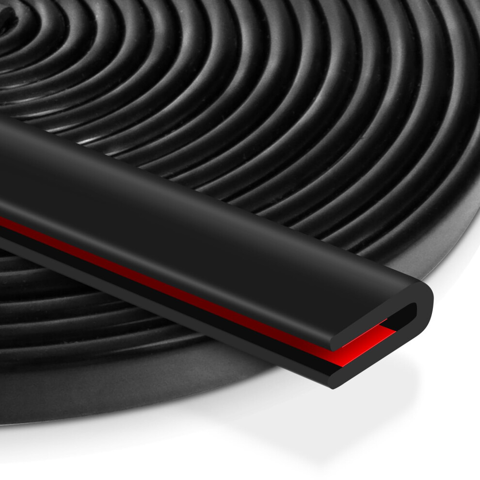 U Profile Rubber Edge Trim 3M Self Adhesive Protector For Car Doors Windows Furniture Black 9113335938731