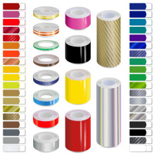32ft 9.80m Self-Adhesive Vinyl Pin Stripe Line Decal Sticker Tape - CHROME RED, 1/2" | 12mm, Suitable for Cars, Vans, Motorcycles, Bikes, Models, Tun
