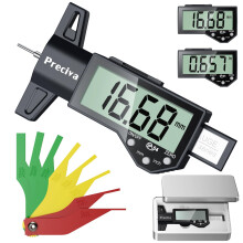 Preciva Digital Tyre Tread Depth Gauge UK & Brake Pad Measuring Tool Kit with Large LCD Screen, 0.01mm Accuracy, 0-25.4mm / 1in Range, Car Tool Inclu