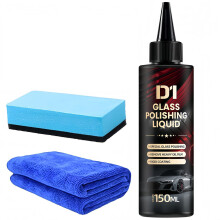 D1 Auto Glass Scratch Remover Polish Fluid, Windshield Polish & Water Spot Remover, Car Glass Polish Liquid for Oil Film & Coating Elimination, Ultim