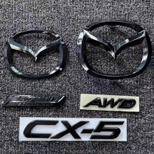 LFWCZS Front Rear Emblem Replacement Kit for Mazda CX-5 2015-2017,Black Grille Tailgate Trunk Letters Badge Logo Sticker Decal ABS Car Exterior Tunin