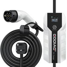 GODIAG Portable EV Charger Type 2 6M Adjustable Current Type 2 Charging Cable 6/8/10/13A UK 3 Pin Plug Electric Car Charger Home EV Charging Station
