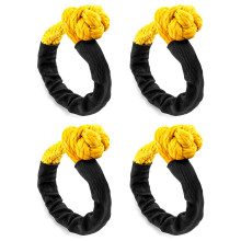 QWORK Synthetic Soft Shackle for Road Towing Sailing ATV Truck, 4 Pack 1/2 Inch x 20 Inch, 42,000lbs Breaking Strength Synthetic Rope Shackle Recover