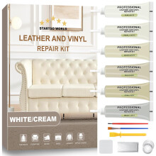 STARTSO WORLD Cream Leather Repair Kit for Furniture, Leather Seat Repair Kit for Car Interior, Car Seats, Sofa, Jacket and Purse, Restore Any Materi
