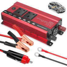1500w Inverter 12v to 240v,Aluminum Car Power Inverter DC 12v to AC 240v with 2 UK Sockets 4 USB,Car Inverter with LED Display & 8-tier Safety Protec