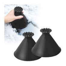 EHOTER Magical Ice Scrapers for Car Windshield Windscreen 2PCS Multifunctional Round Shovel Wiper Refuelling Funnel Snow Ice Cone Frost Removal for T