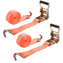 AKOLAFE 2 Pcs Heavy Duty Ratchet Straps with Hooks, 3m x 40mm Ratchet Tie Down Straps with 2000kg/4400lbs Break Strength, Ratchet Strap for Cargo, Tr