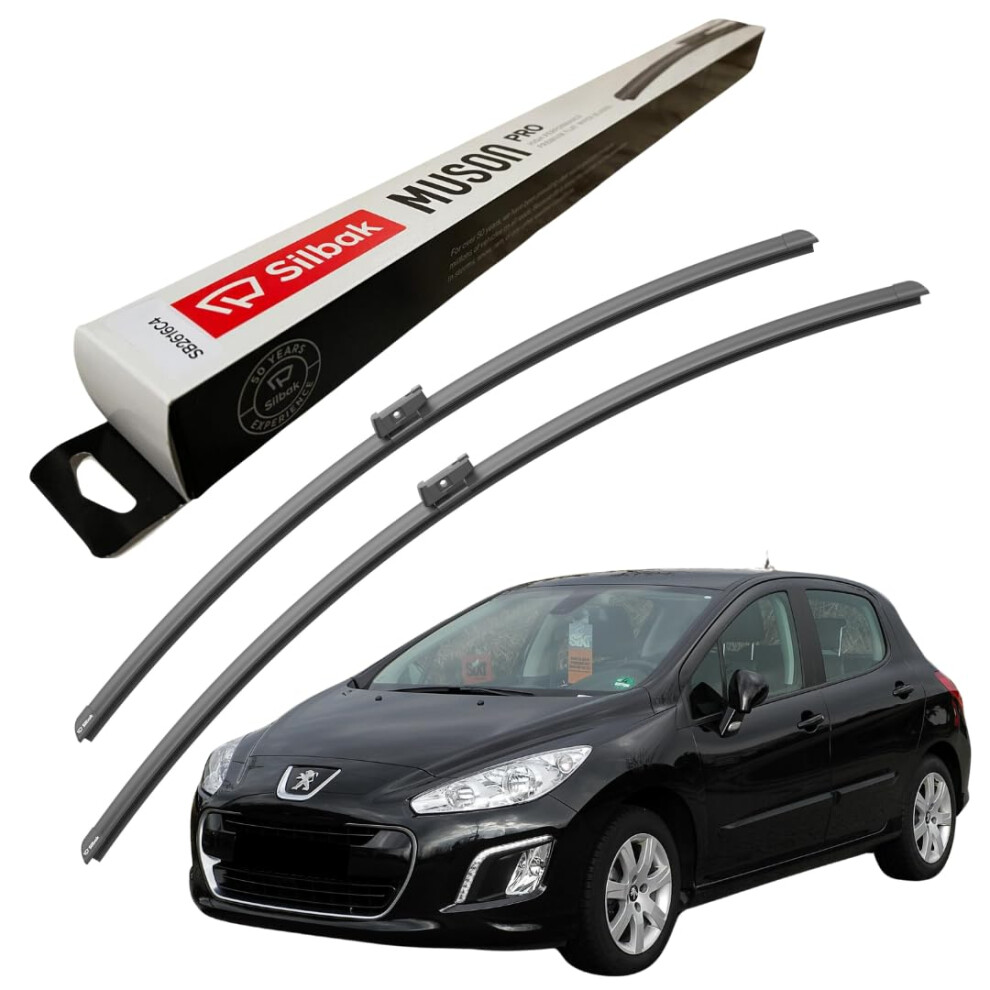 Silbak Windscreen Wipers, Fits For Peugeot 308 (09/2007-06/2013) Front Wiper Blades, 750Mm/650Mm 60398307