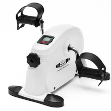 FK Sports Pedal Exerciser Mini Exercise Bike with Digital Display Pedal Sit Down Under Desk Bike for Leg Arm Foot Small Cycle Equipment for Home Whi