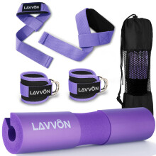 Squat Pad Set Foam Barbell Pad for Squats Cushion Lunges Bar Padding for Hip Thrusts Standard Olympic Weight Bar Pad With Ankle Straps Wrist Str