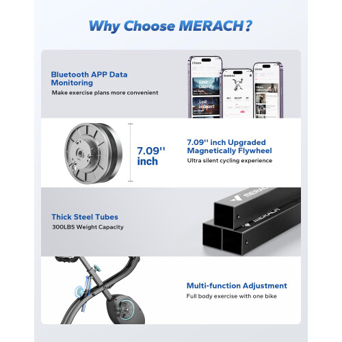 MERACH Foldable Exercise Bike  Exclusive APP for Customizable Plans 16Level 2