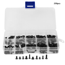 Hex Socket Cap Head Screw Kit, High Strength Alloy Steel Metric Fasteners Anti Rust Screws Assortment with Durable Storage Box for 3D Printing and