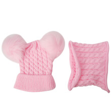 Berretto da donna con doppio pon pon, foderato in pile, morbido e caldo, elastico, invernale, lavorato a maglia, con adorabili orecchie, ideale per