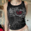 Αμάνικο Crop Top για Γυναικεία, Γραφικό Στάμπα Tank Γοτθικό Στυλ Λεπτό Εφαρμοστό Crop Top 6