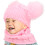 Σκούφος Beanie για γυναίκες με διπλή πομπώμ, φλις επένδυση, μαλακό και ζεστό, 8