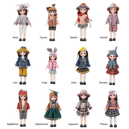 Boneca articulada com roupas deslumbrantes, boneca BJD de anime de 30 cm (12 polegadas), boneca inteligente BJD em pose realista com conjunto 2
