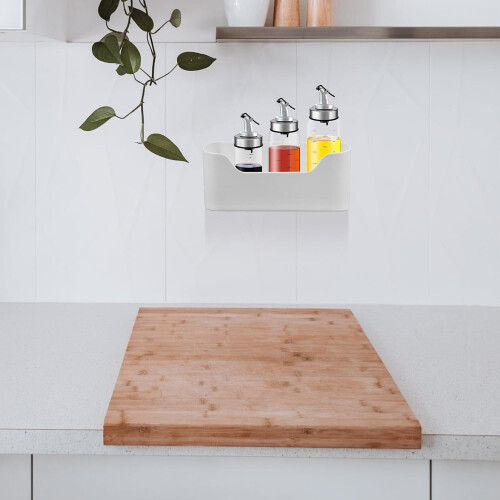 2 Pack Wall Mounted Kitchen Cabinet Door Organizer ABS Storage Boxes for Pantry Bathroom Office 1