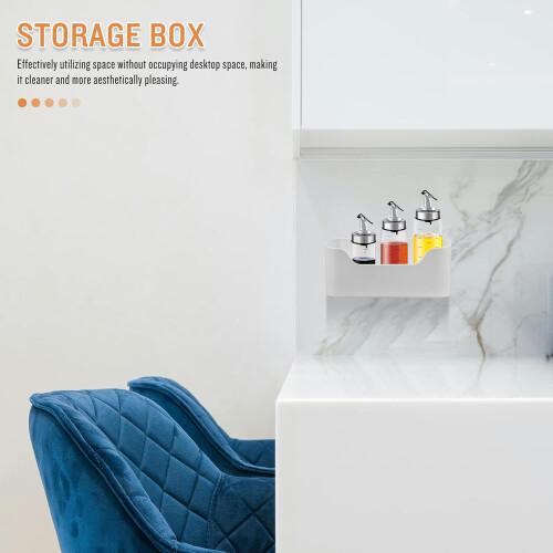 2 Pack Wall Mounted Kitchen Cabinet Door Organizer ABS Storage Boxes for Pantry Bathroom Office 2