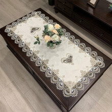 Grey Vintage Crochet Lace Tablecloth 50x100cm Elegant Rectangle Design for Wedding and Home Decor