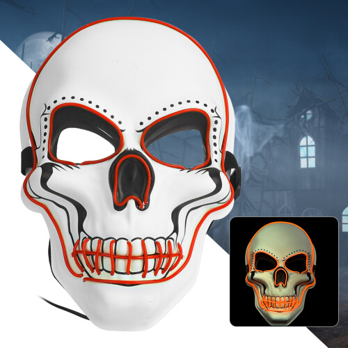 Μάσκες με λάμψη LED, τρομακτική μάσκα για το Halloween, φωτιζόμενη μάσκα, ρυθμιζόμενο 2