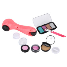 Coffret de maquillage factice pour filles, ensemble de jeu de salon de beauté avec kit de cosmétiques électriques simulés, accessoires pinceaux