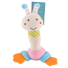 Zachte stoffen rammelaar/bijtspeeltje, schattig diervormig, lichtgewicht babyspeelgoed met heldere kleuren en ergonomisch ontwerp voor pasgeborenen.