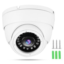 Security Camera Outdoor With Varifocal Lens, HD Resolution 4 In 1 Video Output Security Dome Camera Weatherproof Housing, Manual Focus Zoom Metal