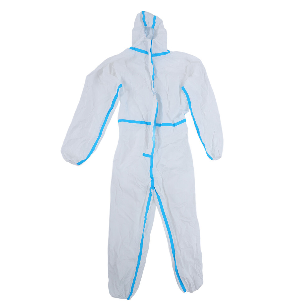 Disposable Protective Coveralls For Hazardous Environments, Elastic Wrists Ankles And Hood Front Double Zipper Closure Professional Protection With 9358999973883