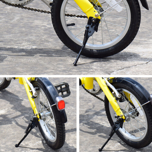 Suporte de descanso para bicicleta infantil de 12 polegadas, suporte traseiro unilateral em aço carbono com mola externa. 1