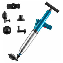 Pressure Toilet Plunger and Drain Unclogger with Interchangeable Heads for Bathroom and Kitchen