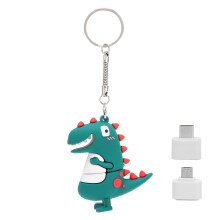 Nyhedsstik, yndig sød dinosaurus nøglering i høj kvalitet med chipmontering til kontorbrug og gave, lille plug-and-play datalagringsløsning